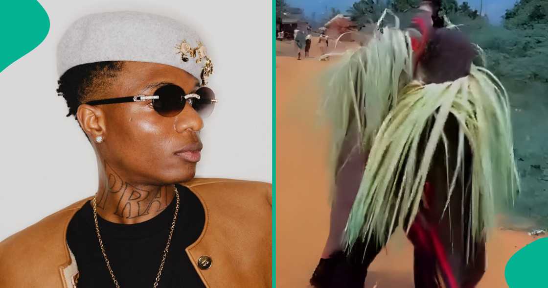 Masquerades surprise fans by singing Wizkid's song Kese. Masquerades surprise fans by singing Wizkid's song Kese.