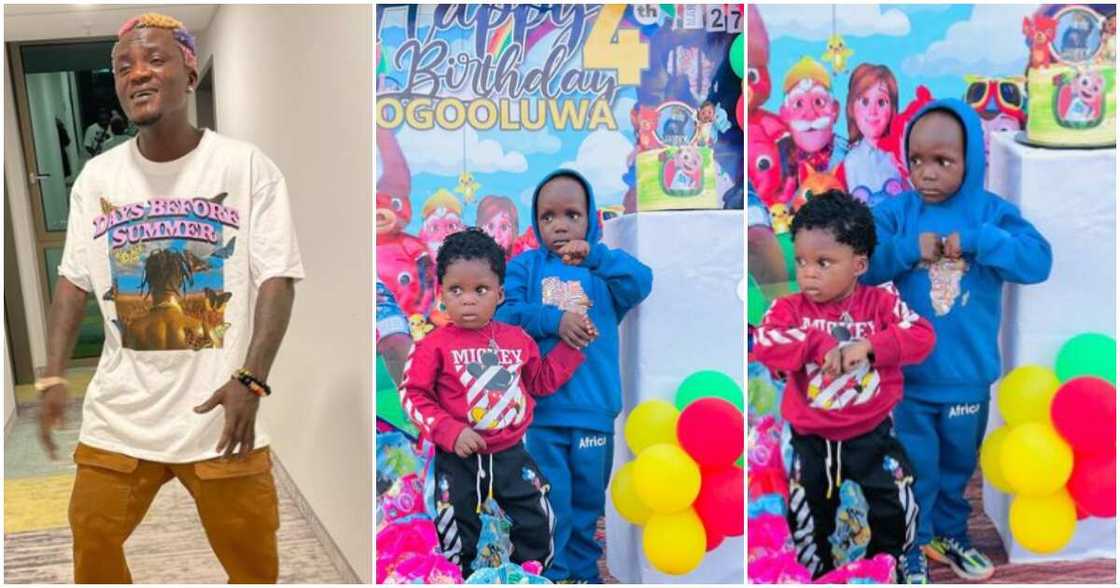 Nigerian singer Portable and his sons Nigerian singer Portable and his sons