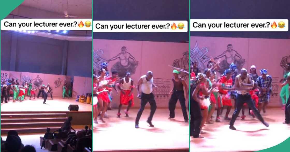 Nigerian lecturer dances on stage, shows off lovely leg moves, impresses many Nigerian lecturer dances on stage, shows off lovely leg moves, impresses many