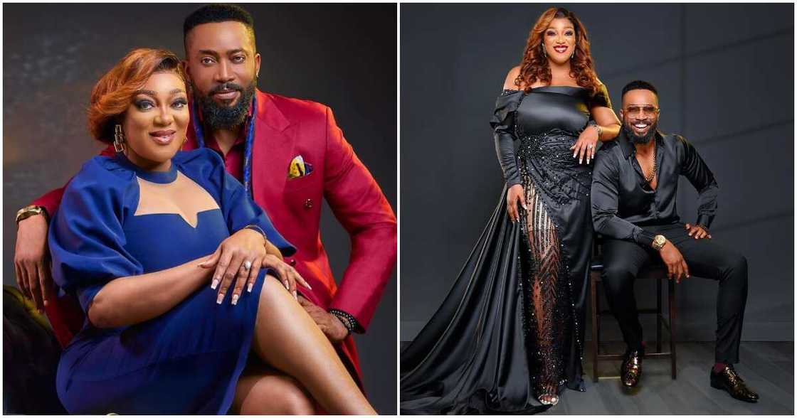 A video of Peggy Ovire begging her husband, Frederick Leonard, not to cheat trends amid rumours of divorce. A video of Peggy Ovire begging her husband, Frederick Leonard, not to cheat trends amid rumours of divorce.