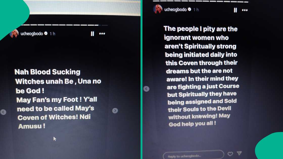 Uche Ogbodo's note to May Edochie. Uche Ogbodo's note to May Edochie.