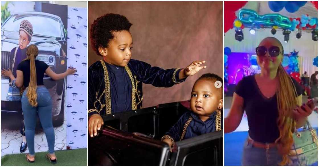 Photos of Regina Daniels and her sons Munir and Khalifa Photos of Regina Daniels and her sons Munir and Khalifa