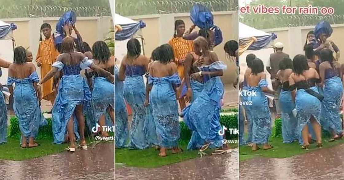 Asoebi ladies dance under rain Asoebi ladies dance under rain