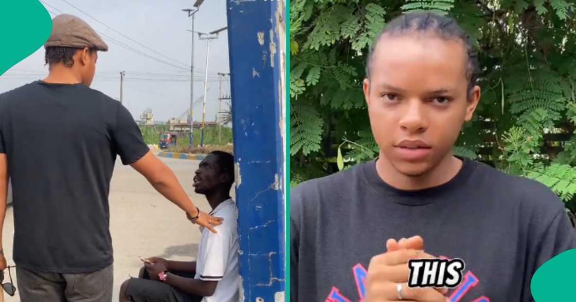 Man moved as he sees his former secondary school seatmate in bad condition on street Man moved as he sees his former secondary school seatmate in bad condition on street