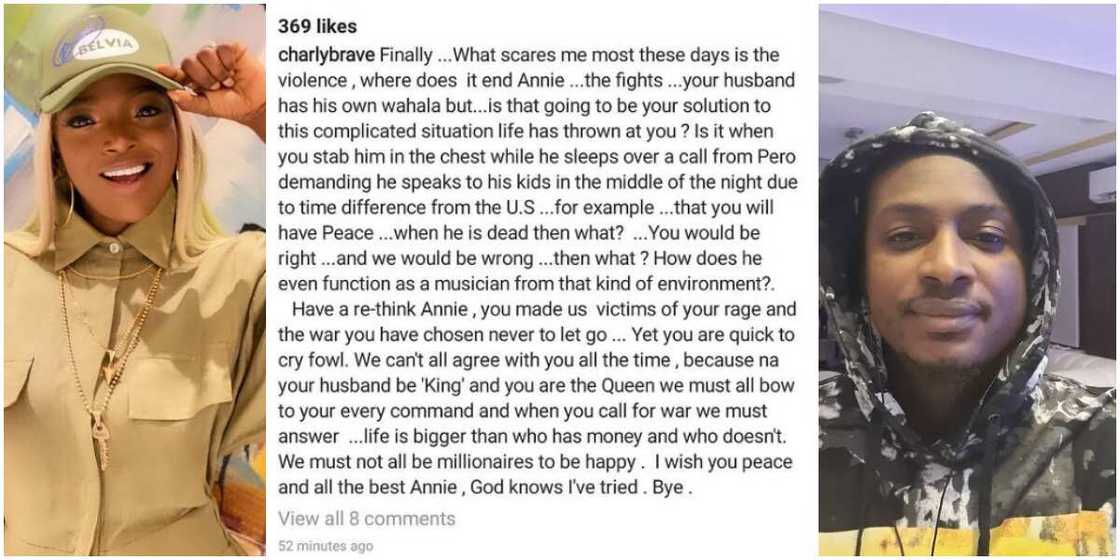 Reactions as 2baba's younger brother Charly says Annie stabs the singer in the chest while he sleeps Reactions as 2baba's younger brother Charly says Annie stabs the singer in the chest while he sleeps