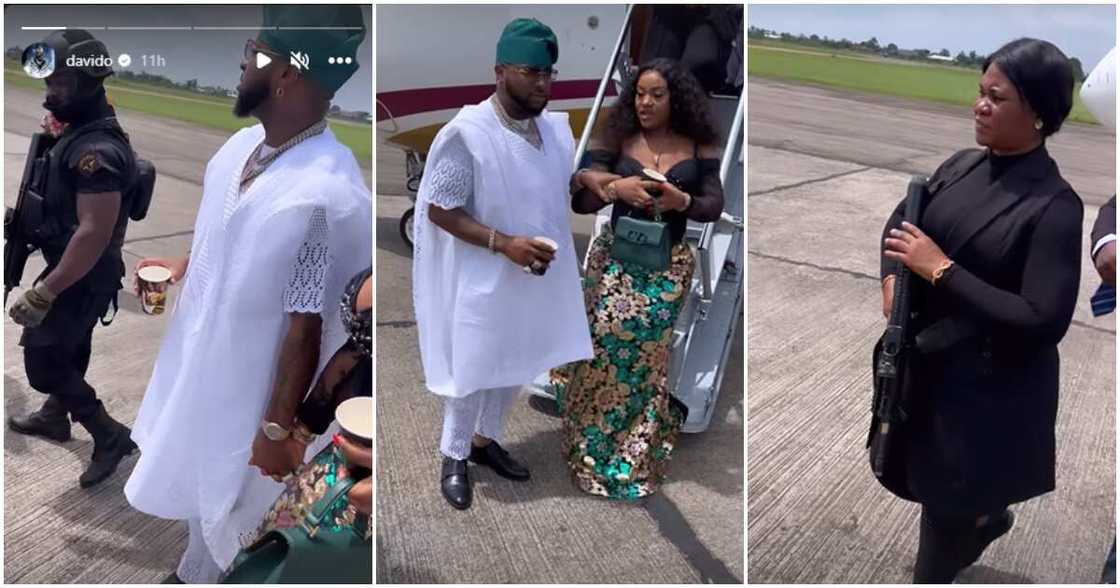 Photos of Davido and Chioma's bodyguard