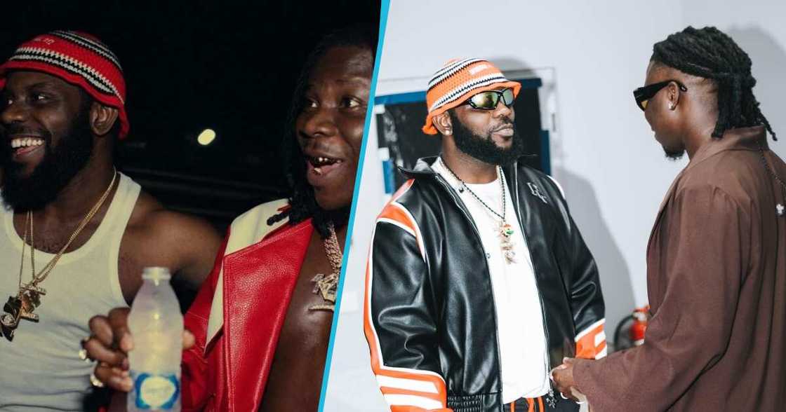 Stonebwoy and Odumodublvck jam to their unreleased song, Ekelebe, in the studio Stonebwoy and Odumodublvck jam to their unreleased song, Ekelebe, in the studio