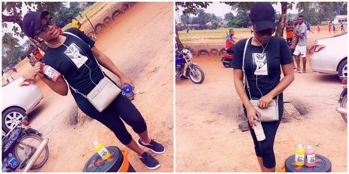 Young lady dances and shows off her smoothies business without shame, stuns Nigerians, many hail her Young lady dances and shows off her smoothies business without shame, stuns Nigerians, many hail her