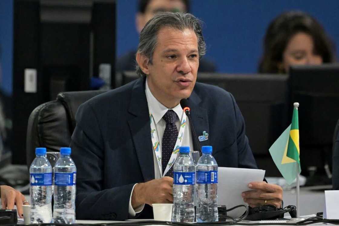 Brazilian Finance Minister Fernando Haddad speaks during the G20 finance ministers meeting in Sao Paulo, Brazil Brazilian Finance Minister Fernando Haddad speaks during the G20 finance ministers meeting in Sao Paulo, Brazil