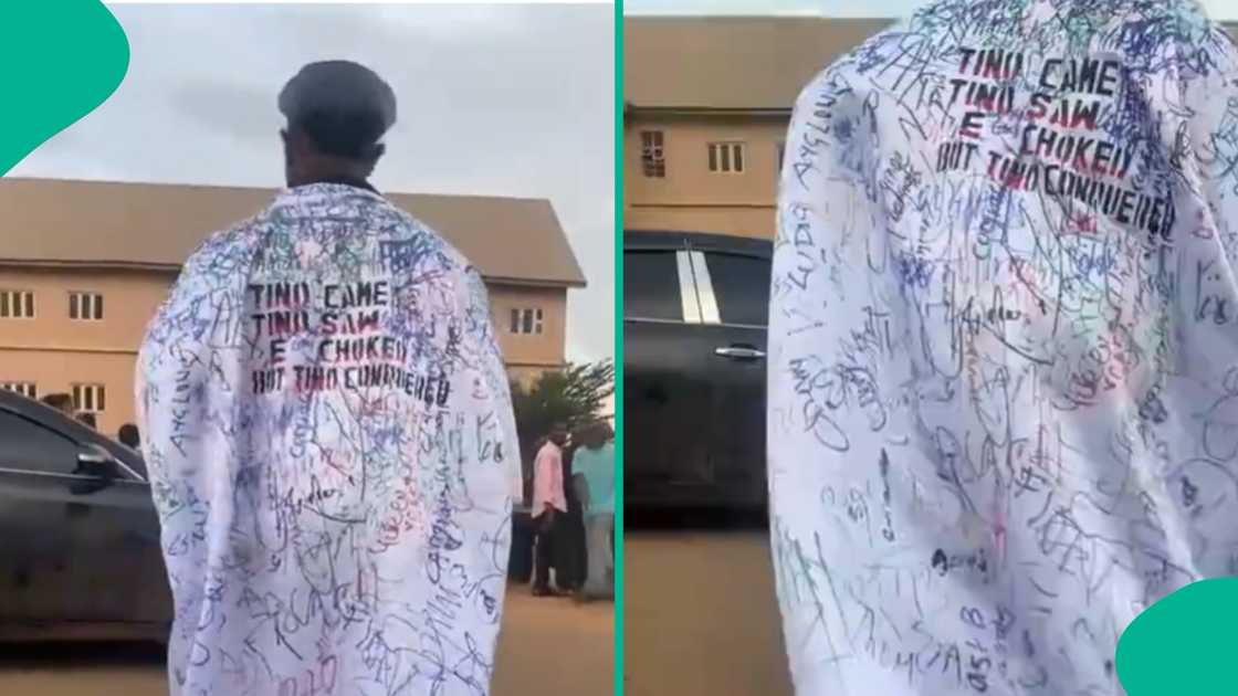 Man sears special dress to his sign-out day. Man sears special dress to his sign-out day.