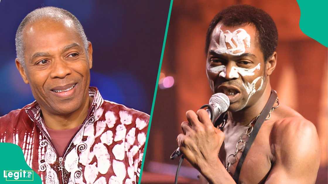 Afrobeat star Femi Kuti reveals how his elder sister Yeni Kuti stopped the family from selling their late father's music for a huge amount. Afrobeat star Femi Kuti reveals how his elder sister Yeni Kuti stopped the family from selling their late father's music for a huge amount.