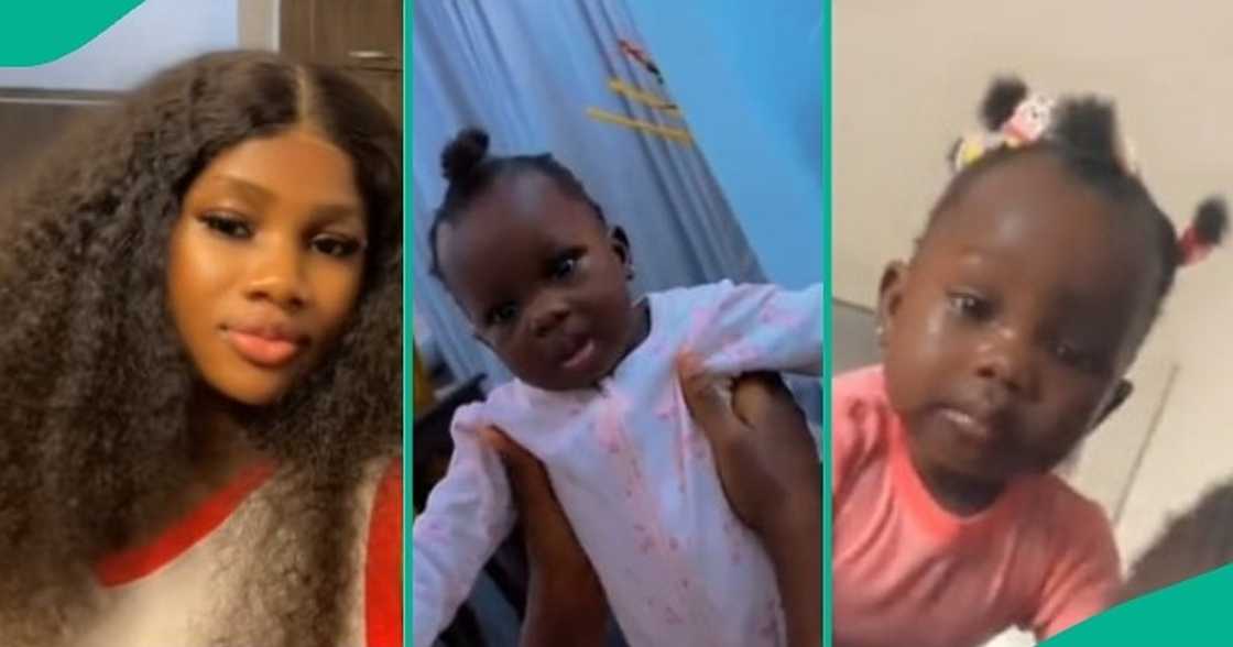 Mum reacts as her 7-month-old baby repeatedly shouts 'help' at home. Mum reacts as her 7-month-old baby repeatedly shouts 'help' at home.