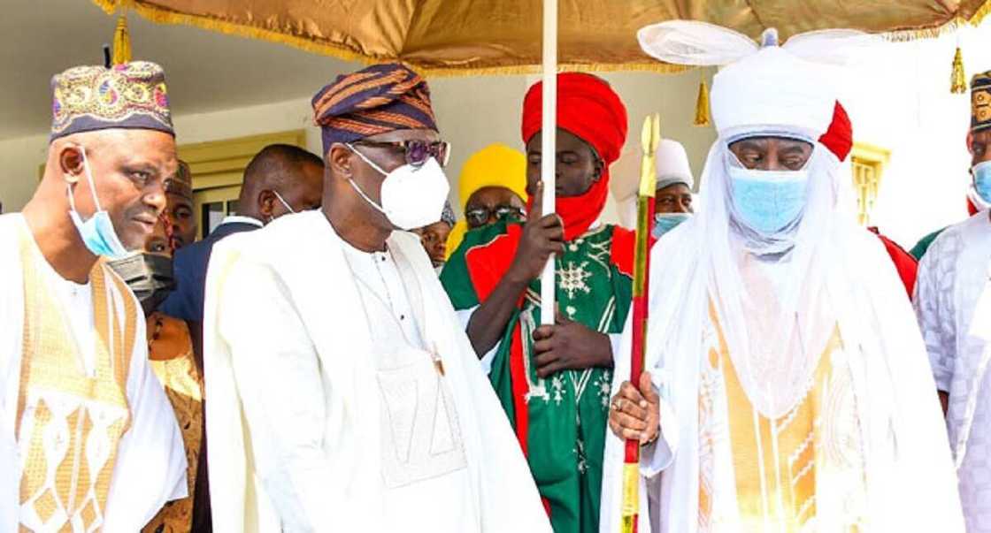 Hotuna da bidiyon ziyarar da Sarki Bayero ya kai wa Gwamna Sanwo-Olu