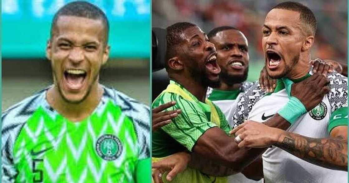 Troost Ekong scored the first goal against South Africa Troost Ekong scored the first goal against South Africa