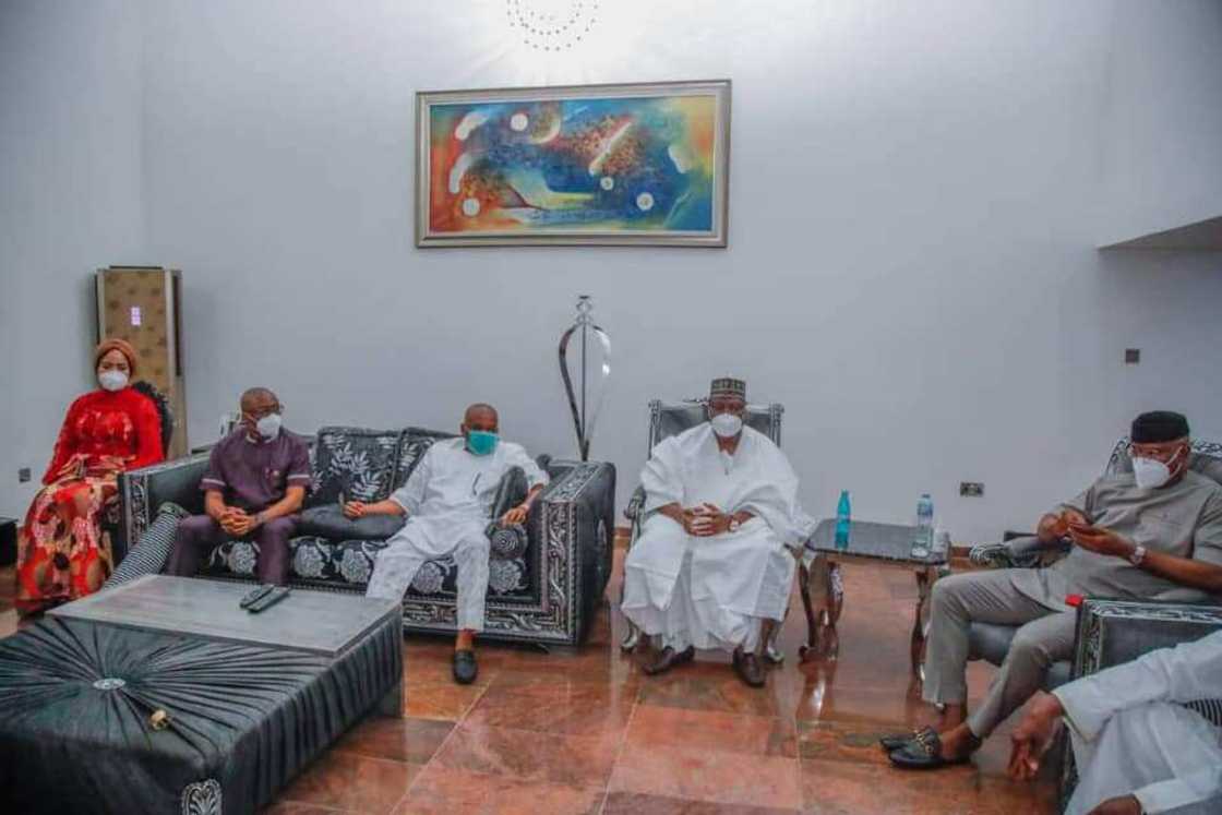 Senate president Lawan, others visit Orji Kalu after release from Kuje prison (photos) Senate president Lawan, others visit Orji Kalu after release from Kuje prison (photos)