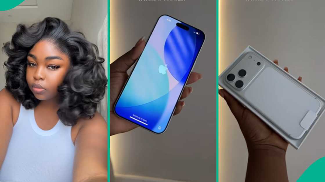 A Nigerian lady unboxes the iPhone 17 Pro Max she bought