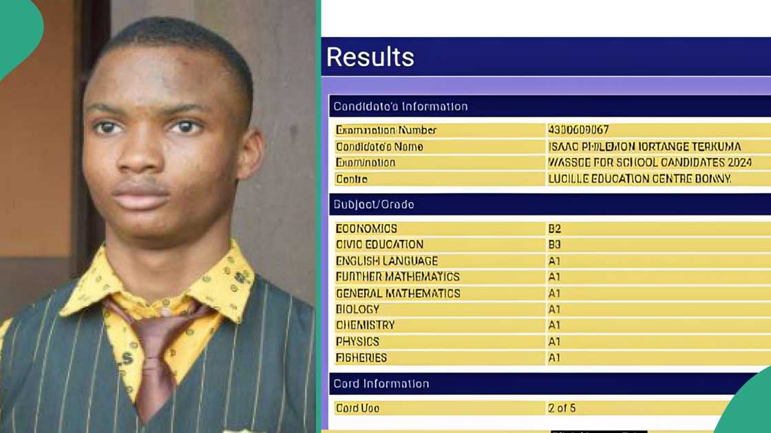 WAEC result of Philemon Isaac Iortange who took the examination at Lucille Education Centre, Bonny Island Rivers state.