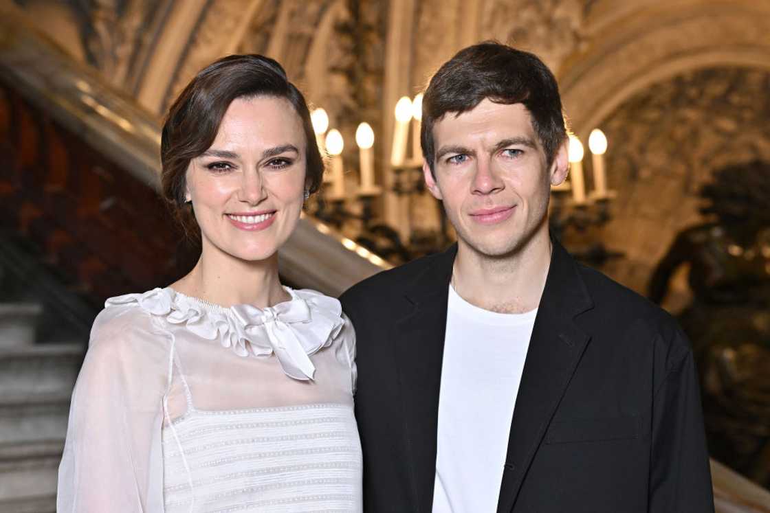 Keira Knightley and James Righton in Paris, France.