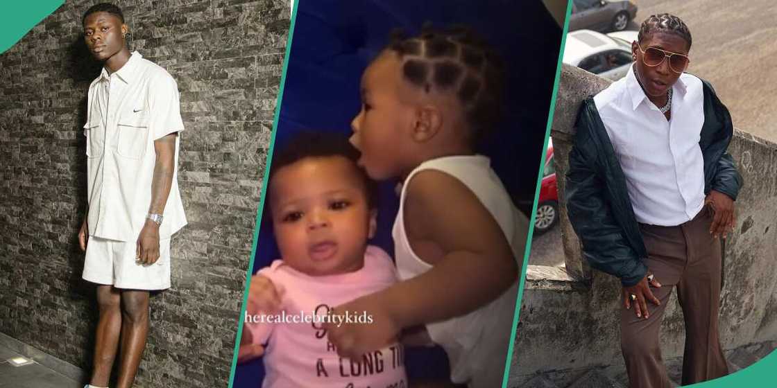 A video of Bella Shmurda and Mohbad's son playing together goes viral A video of Bella Shmurda and Mohbad's son playing together goes viral