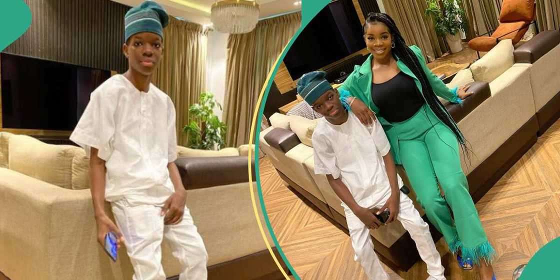 Wizkid's son Boluwatife and his mother Shola Ogudu.