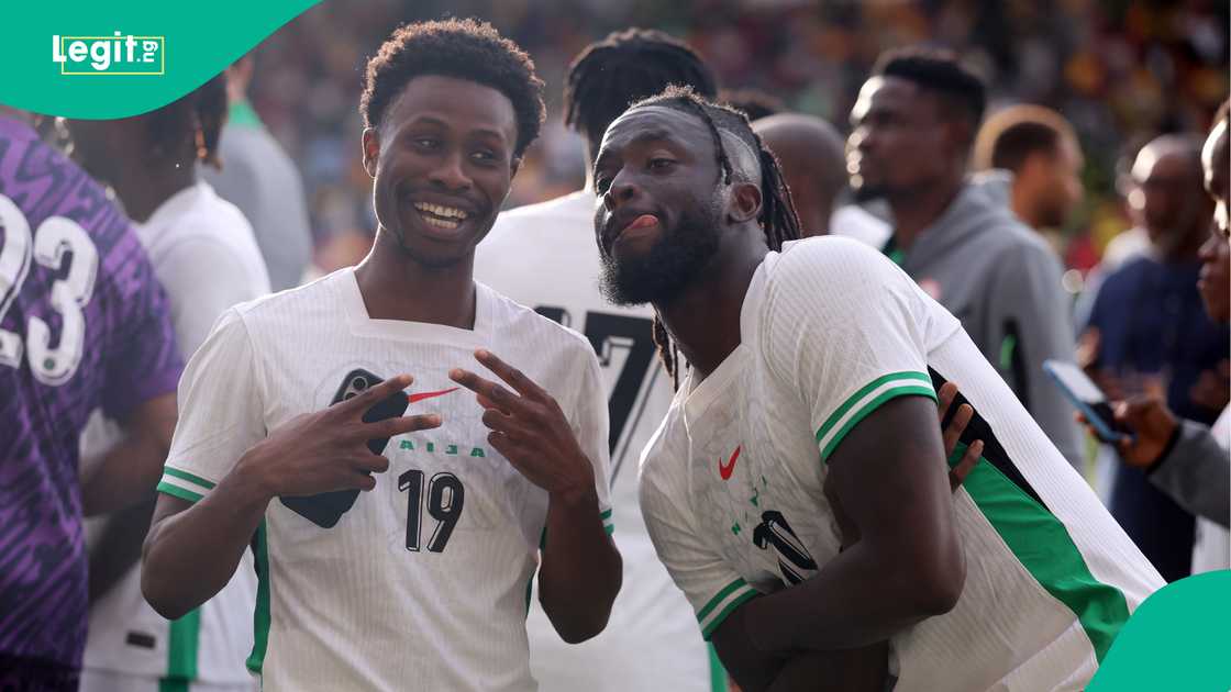 Nathan Tella, Tolu Arokodare, Super Eagles, Nigeria, Jamaica, Gtech Community Stadium, Brentford, London, England, Unity Cup. Nathan Tella, Tolu Arokodare, Super Eagles, Nigeria, Jamaica, Gtech Community Stadium, Brentford, London, England, Unity Cup.