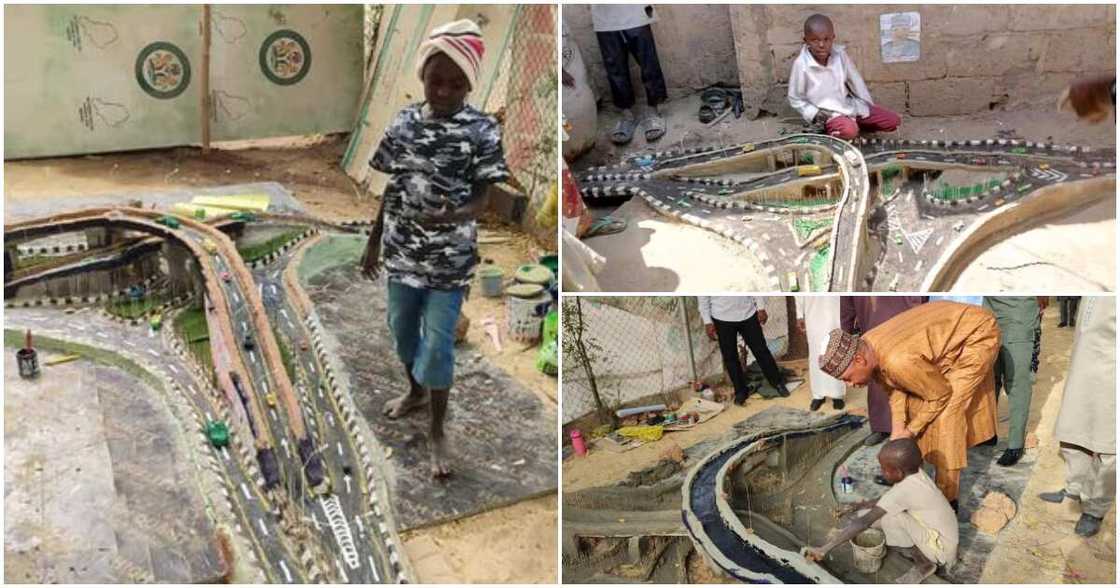 Borno overhead flyover replica, Musa Sani, Hafsat Sani, Borno talent, Musa Sani on scholarship, 13-year-old Musa Sani