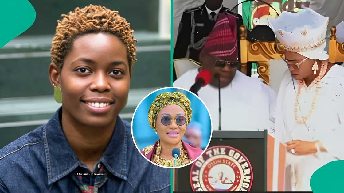 Nigerian lady reacts, viral video, First Lady Oluremi Tinubu, Governor Ademola Adeleke, Osun State, statement, respect, controversy, public event, reactions, opinions, social media debate. Nigerian lady reacts, viral video, First Lady Oluremi Tinubu, Governor Ademola Adeleke, Osun State, statement, respect, controversy, public event, reactions, opinions, social media debate.