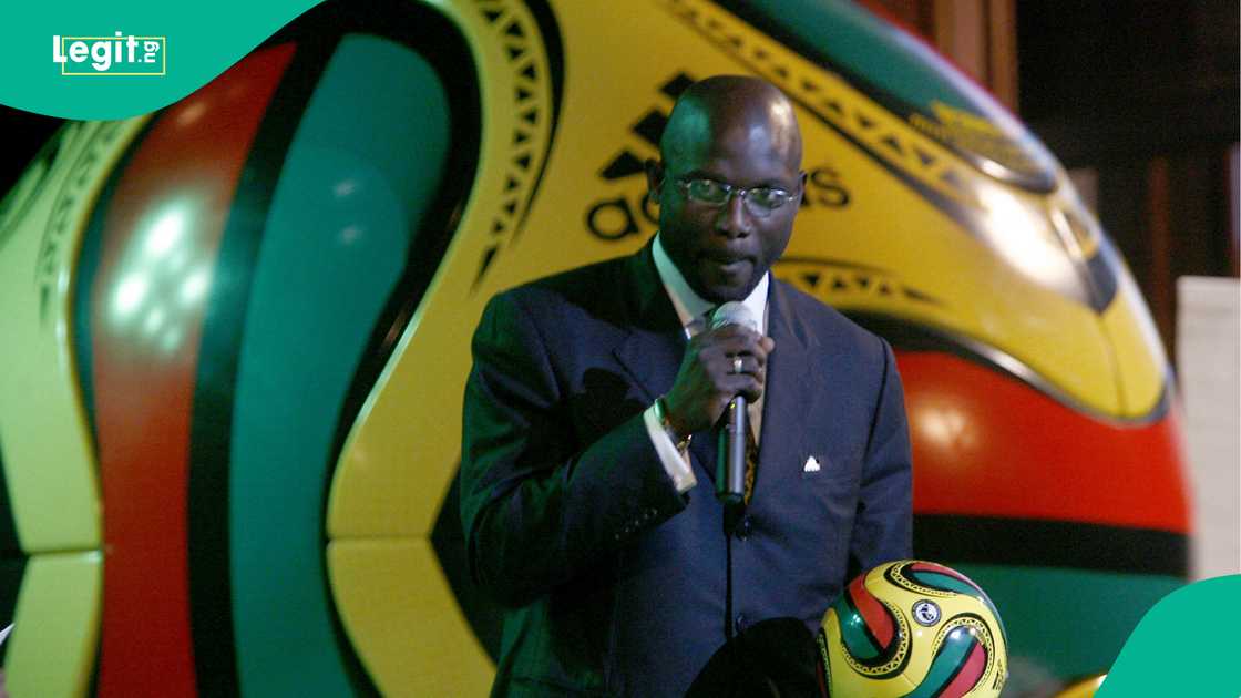 George Weah, Liberia, AFCON 2008, Accra, Ghana. George Weah, Liberia, AFCON 2008, Accra, Ghana.