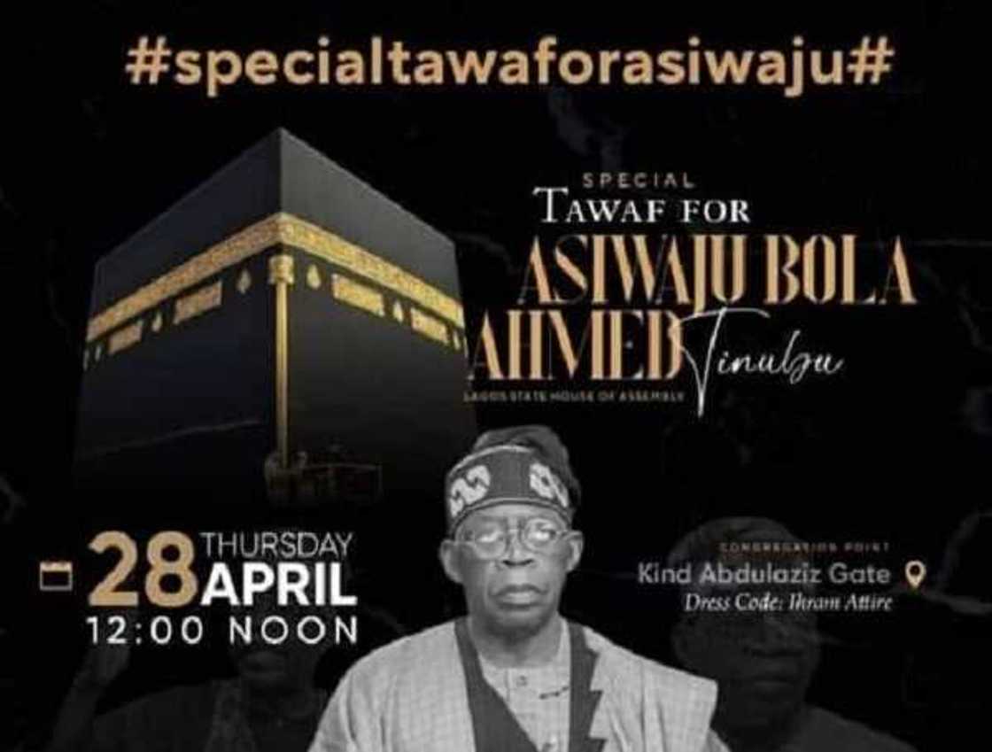 Za'a yi Tawafi na musamman wa Bola Tinubu a Masallacin Ka'abah don nasara a zabe