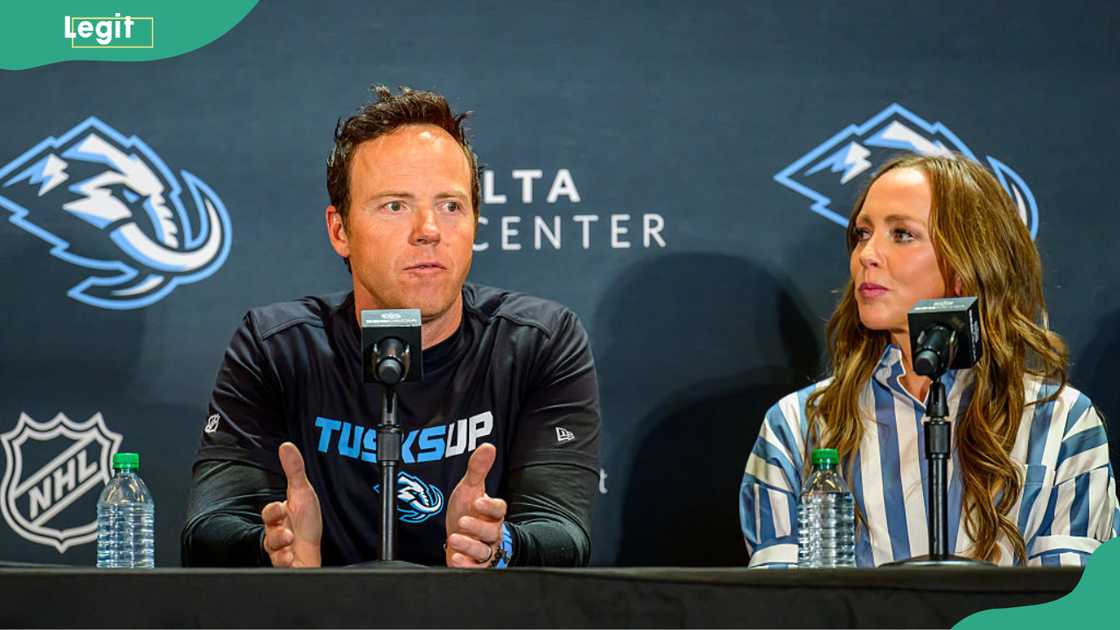 Ryan Smith and Ashley Smith at Delta Center