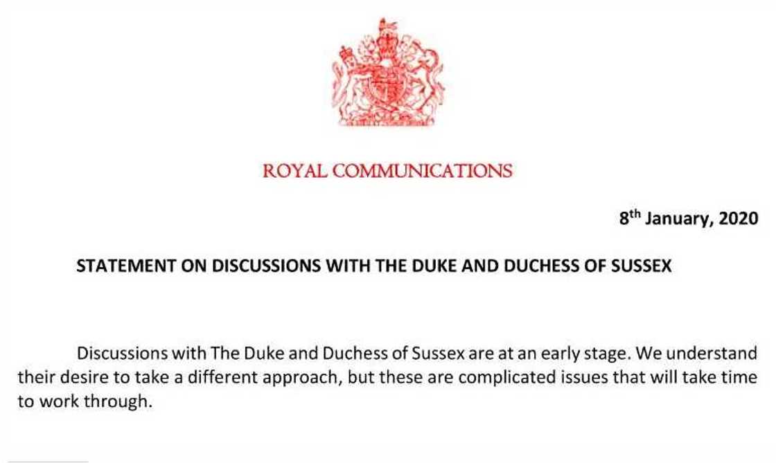 This is a screenshot of the palace's statement on the issue. Photo credit: Buckingham Palace This is a screenshot of the palace's statement on the issue. Photo credit: Buckingham Palace
