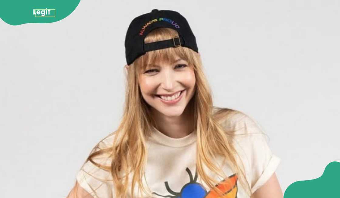 Stevie Levine wears a limited-edition Proud Mythical Beast Pride T-shirt