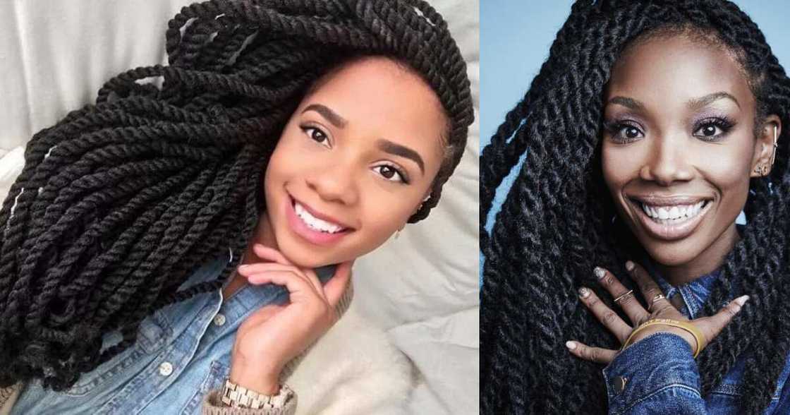 Afro kinky twist with massive braids