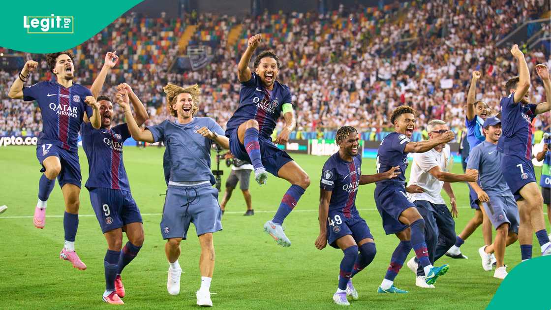 PSG, Tottenham, Stadio Friuli, Udine, Italy, UEFA Super Cup. PSG, Tottenham, Stadio Friuli, Udine, Italy, UEFA Super Cup.