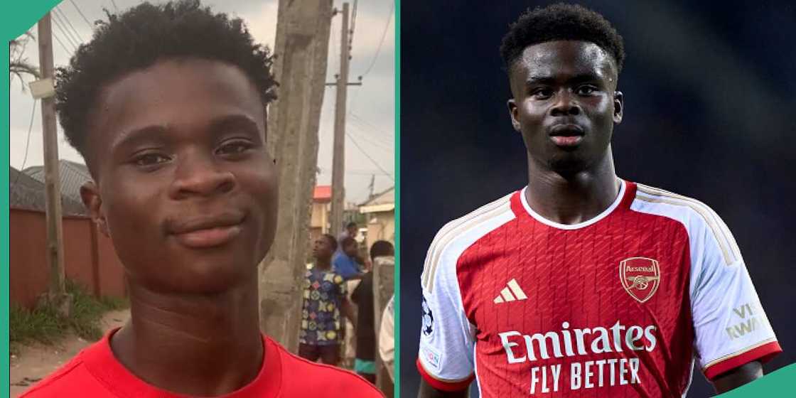 Man who looks like Saka. Man who looks like Saka.