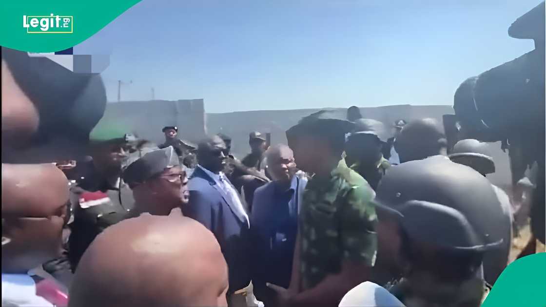 Nigerians react to video of soldier challenging FCT minister Wike.