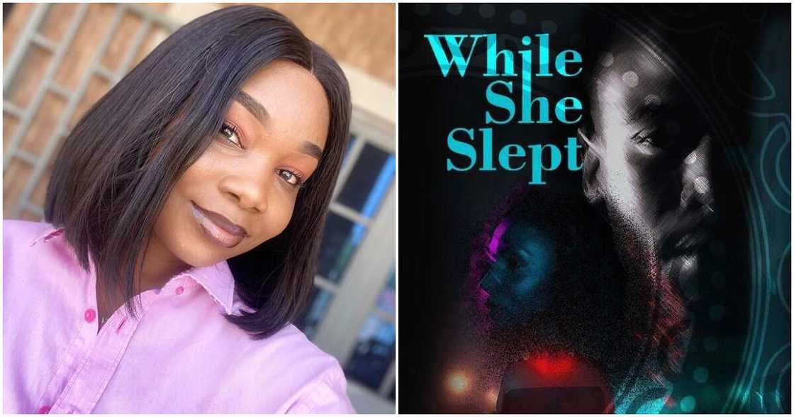 Legit.ng's fashion and lifestyle editor Kumashe Yaakugh publishes new book While She Slept. Legit.ng's fashion and lifestyle editor Kumashe Yaakugh publishes new book While She Slept.