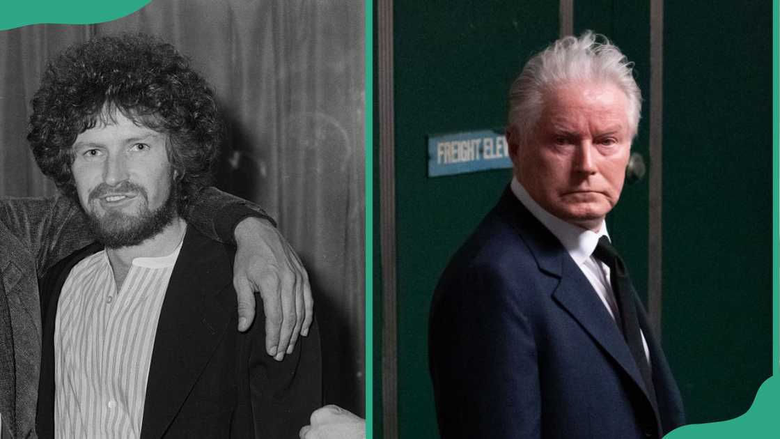 Don Henley at a party given by the American band (L), and at Manhattan Criminal Court (R)