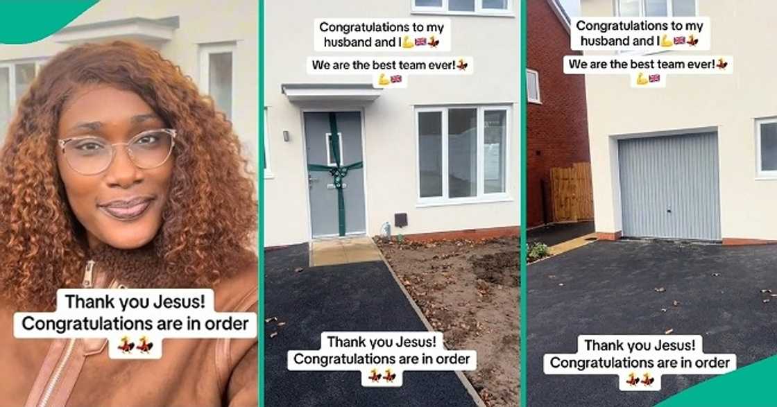 Nigerian woman overjoyed as she flaunts family's house Nigerian woman overjoyed as she flaunts family's house