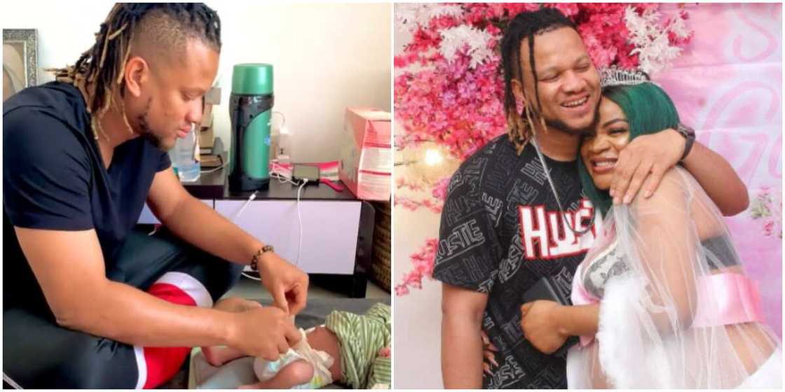 Uche Ogbodo's baby daddy ia a lovely dad Uche Ogbodo's baby daddy ia a lovely dad