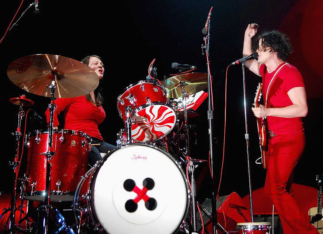 The White Stripes band during a performance in New York City The White Stripes band during a performance in New York City