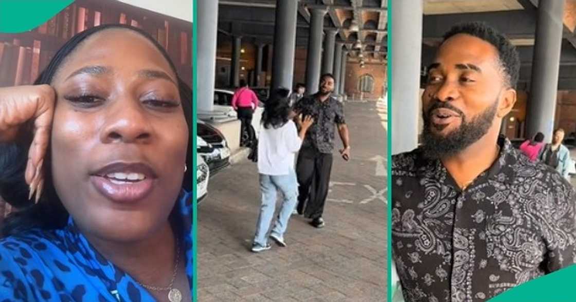 Lady sees actor Uzor Arukwe at car park, runs to hug him. Lady sees actor Uzor Arukwe at car park, runs to hug him.