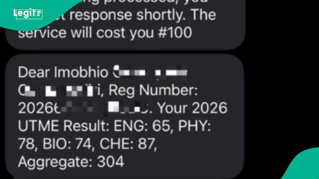 Science student who scored 304 in 2026 JAMB exam disappointed by his score in English, people criticise him
