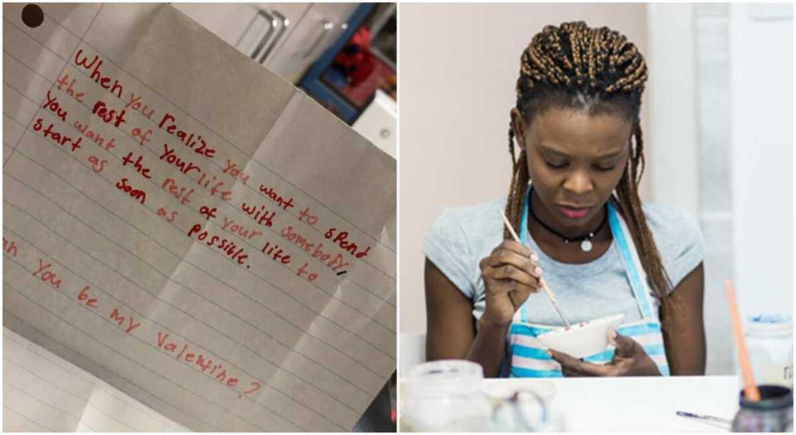 Photos of a love letter written by a boy in JSS1. Photos of a love letter written by a boy in JSS1.