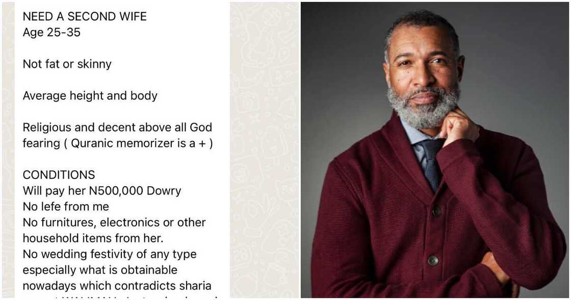 Nigerian man, 57, second wife, no lefe, N500k dowry Nigerian man, 57, second wife, no lefe, N500k dowry