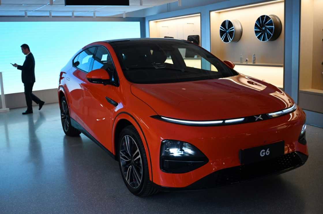 An Xpeng G6 electric car at the opening of their second flagship store in Hong Kong on March 21, 2025 An Xpeng G6 electric car at the opening of their second flagship store in Hong Kong on March 21, 2025