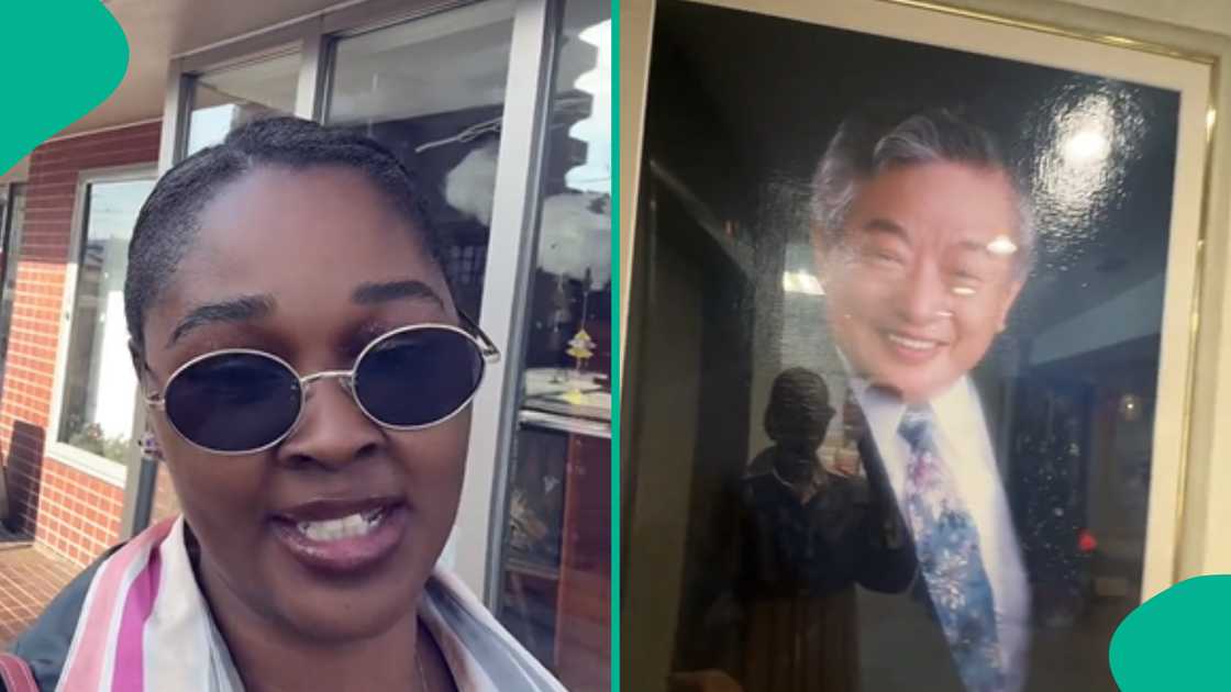 Lady shows church she saw in Japan. Lady shows church she saw in Japan.