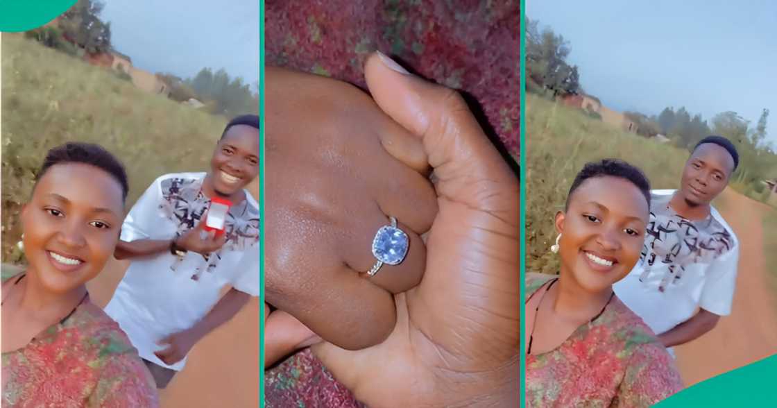 Lady accepts man who proposed to her while taking a walk.