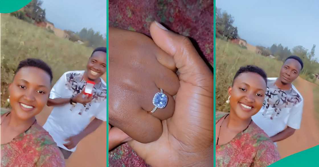 Lady accepts man who proposed to her while taking a walk. Lady accepts man who proposed to her while taking a walk.