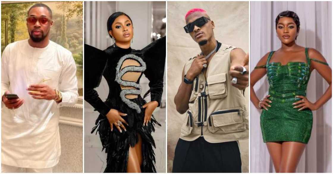 BBNaija housemates Sheggz, Bella, Groovy and Beauty